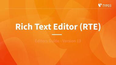 Rich Text Editor (RTE) - TYPO3 Editors Guide v13