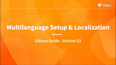 Multi-language Setup & Localization - TYPO3 Editors Guide v13