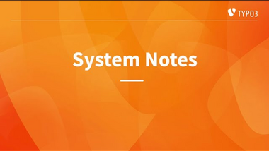 System Notes in TYPO3 v13